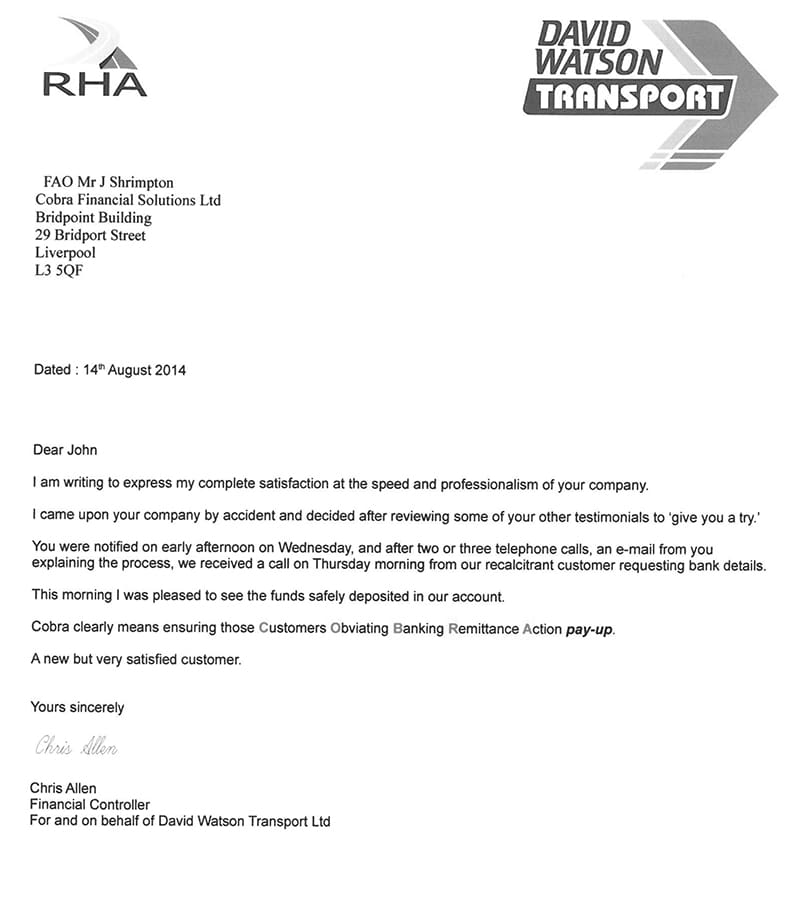RHA David Watson Transport